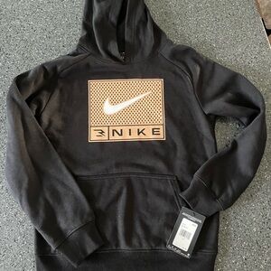 Nike Black and Gold Logo Hoodie